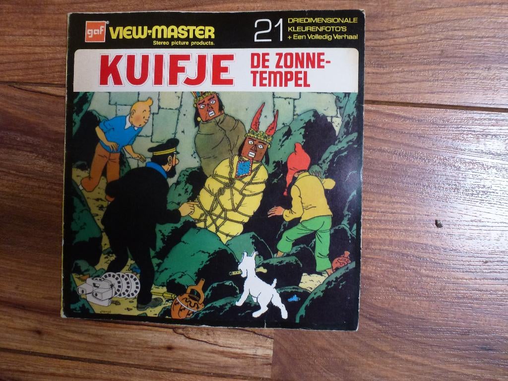 GAF View-Master   Kuifje  De Zonnetempel, Ophalen of Verzenden, Kuifje, Gebruikt, Plaatje, Poster of Sticker
