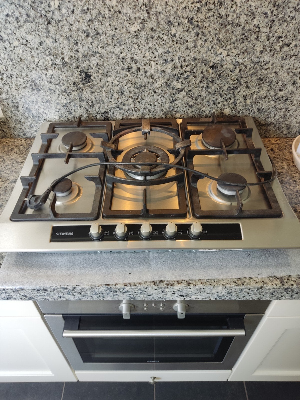 Siemens ER17254NL Gaskookplaat - 5 branders 70cm breed, Ophalen, Gebruikt, Inbouw, Gas