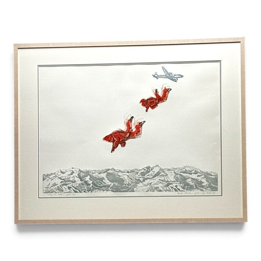 Leentje Linders (1942) - ‘Falling to earth part II’ (1977), Antiek en Kunst, Gelimiteerde oplage, Ophalen of Verzenden, Personages en Fantasiefiguren