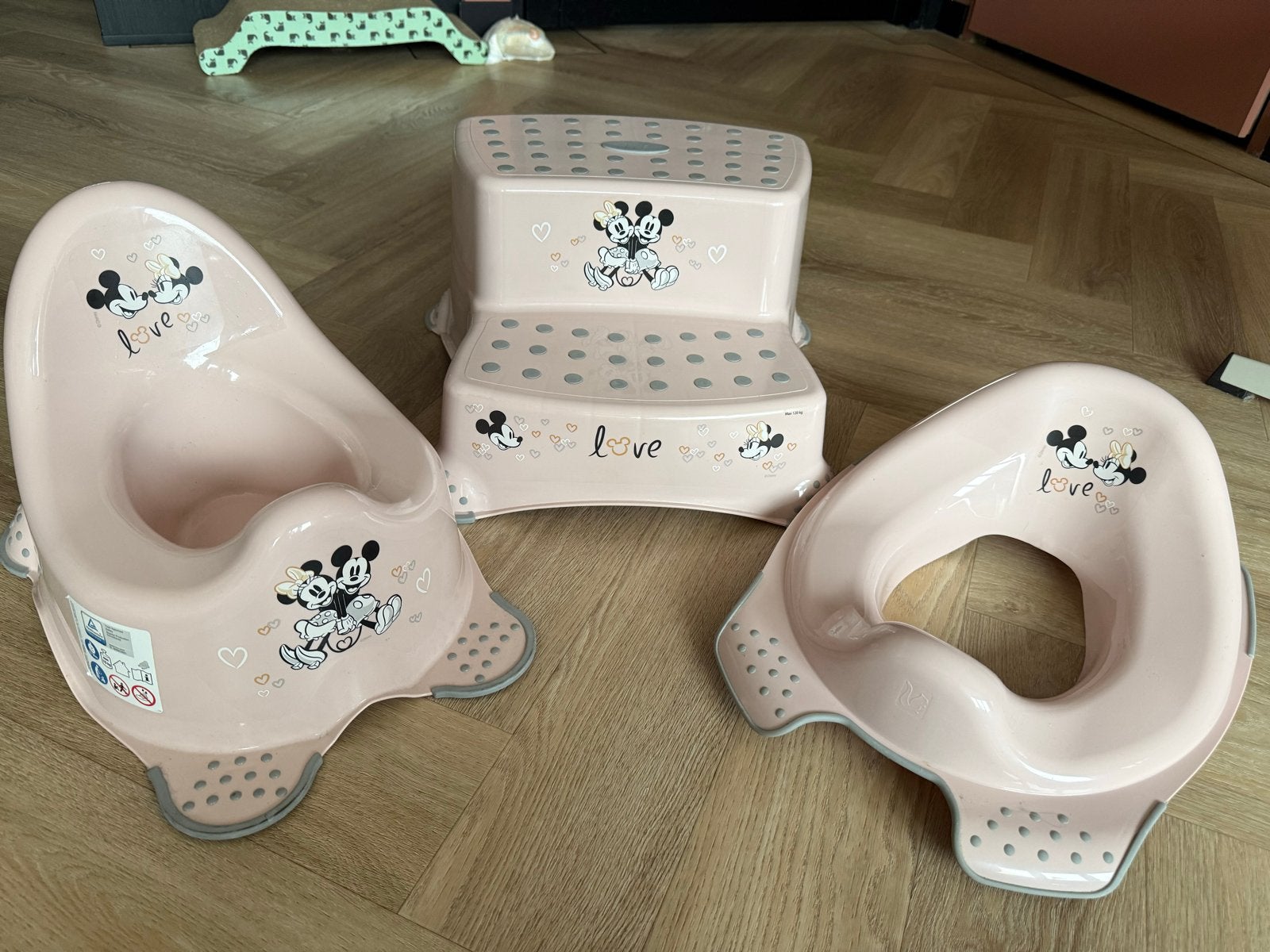 Mickey & Minnie Mouse potje, toiletverkleiner en opstapje, Ophalen, Gebruikt