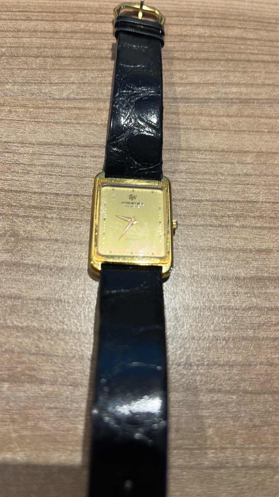 Raymond Weil Dames Horloge Verguld Zwart Leren Bandje, Overige materialen, Polshorloge, Ophalen, Overige merken