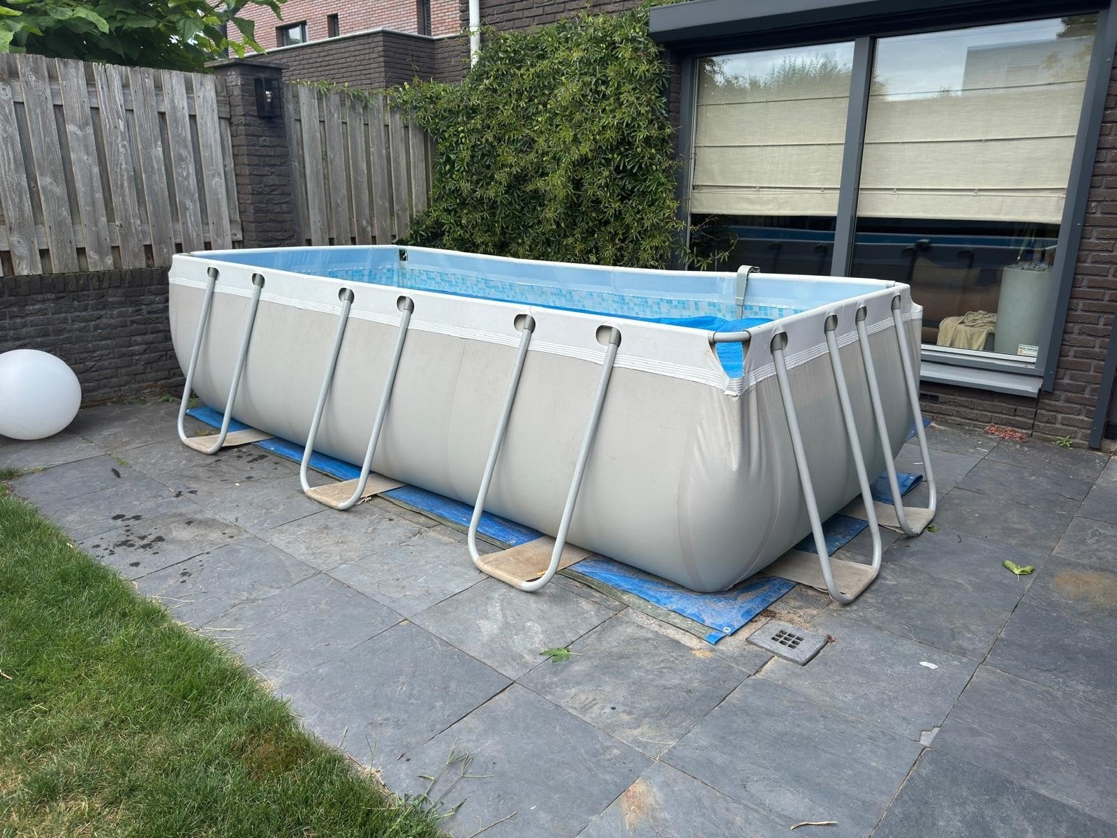 zwembad (4z2) met zandfilterpomp en accessoires, Gebruikt, 200 tot 300 cm, Rechthoekig, Ophalen