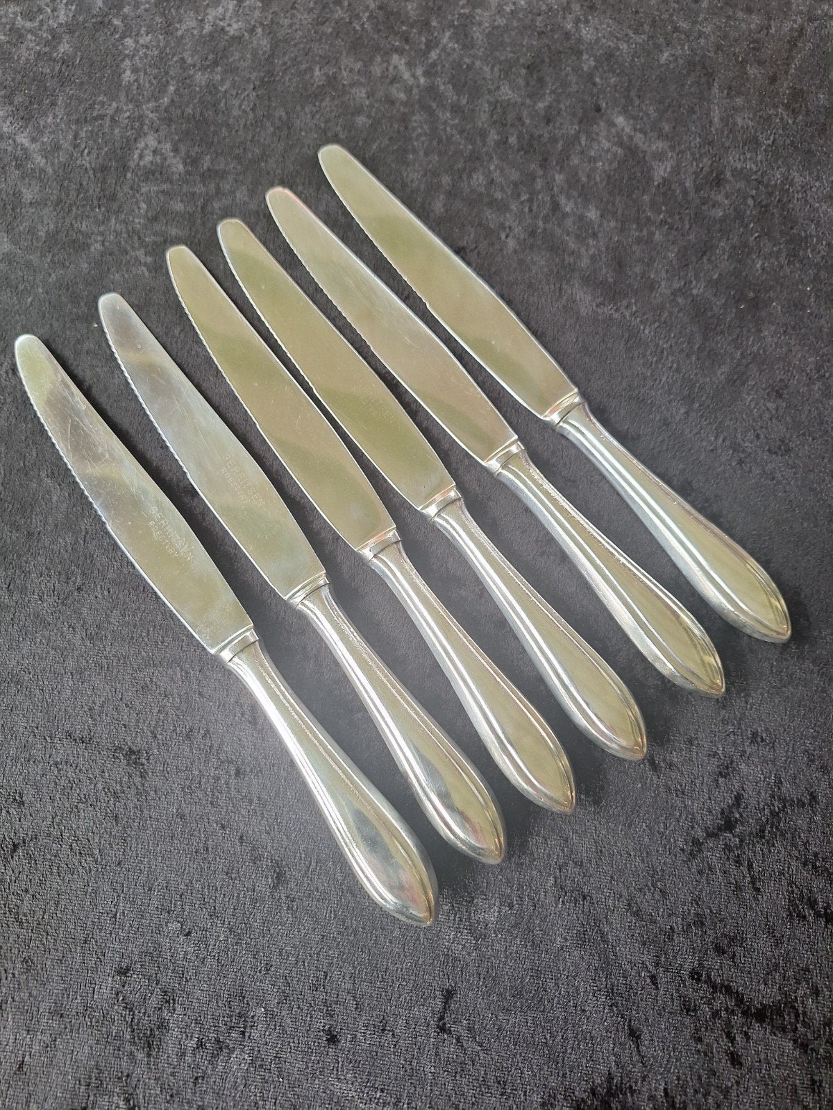 6 verzilverde dinermessen 90, 24.5 cm, Gerritsen, Ophalen of Verzenden
