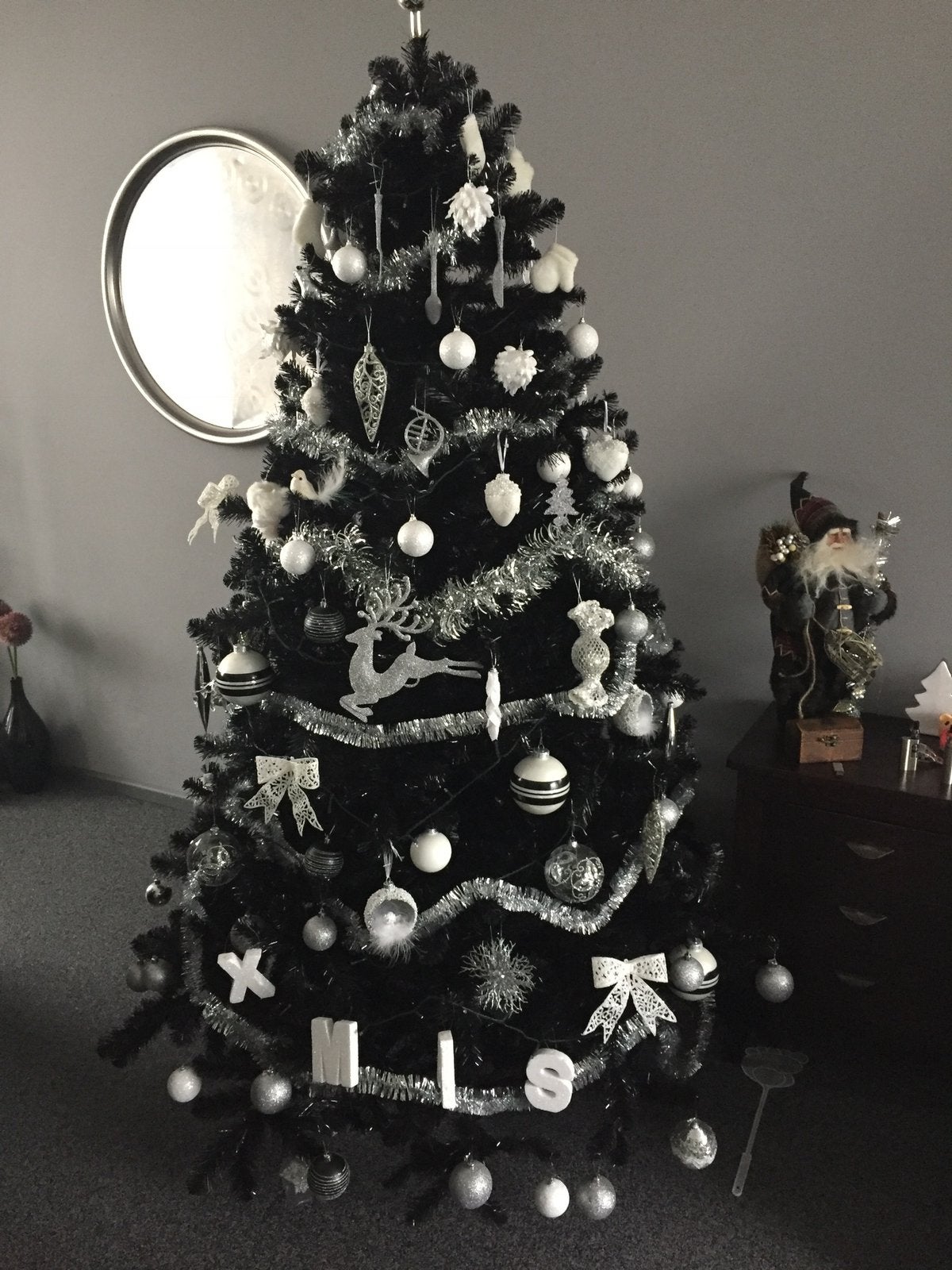 Kerstboom zwart,  kunst 2 meter hoog, Diversen, Ophalen, Zo goed als nieuw