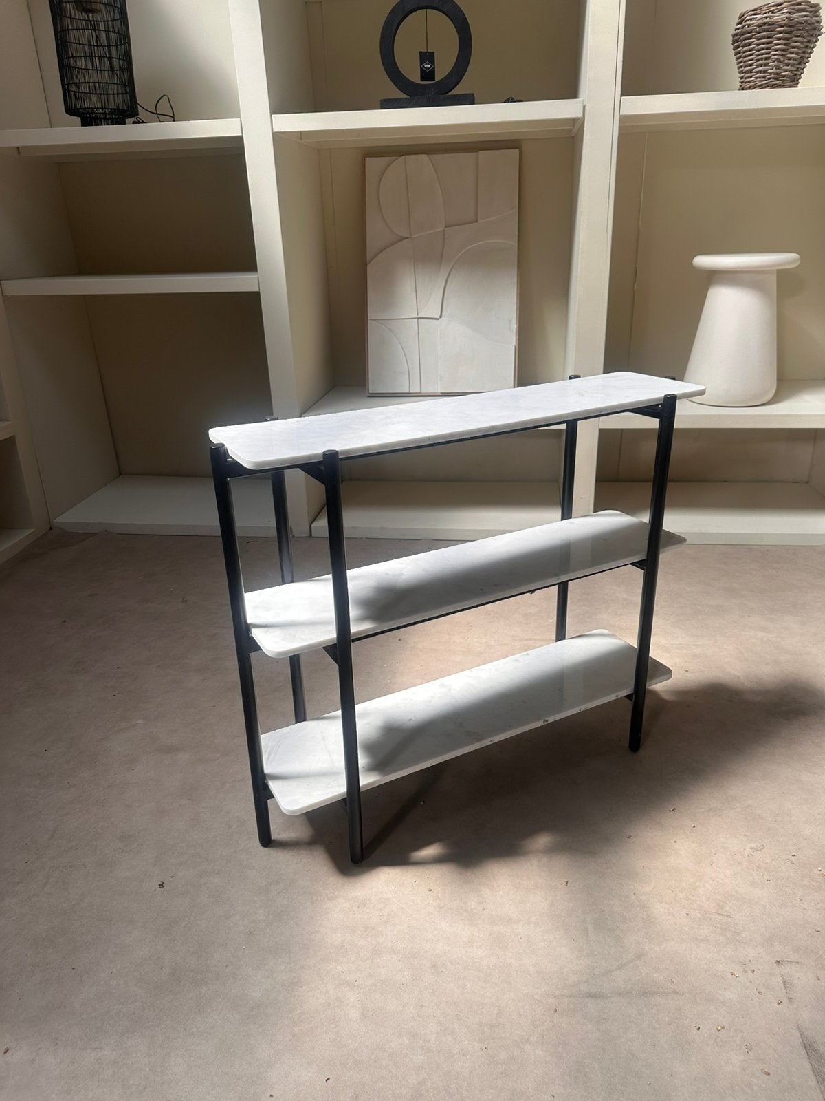 Sidetable Zwart Wit Carrara Marmer, Huis en Inrichting, Tafels | Sidetables, Ophalen of Verzenden, Zo goed als nieuw, X, X