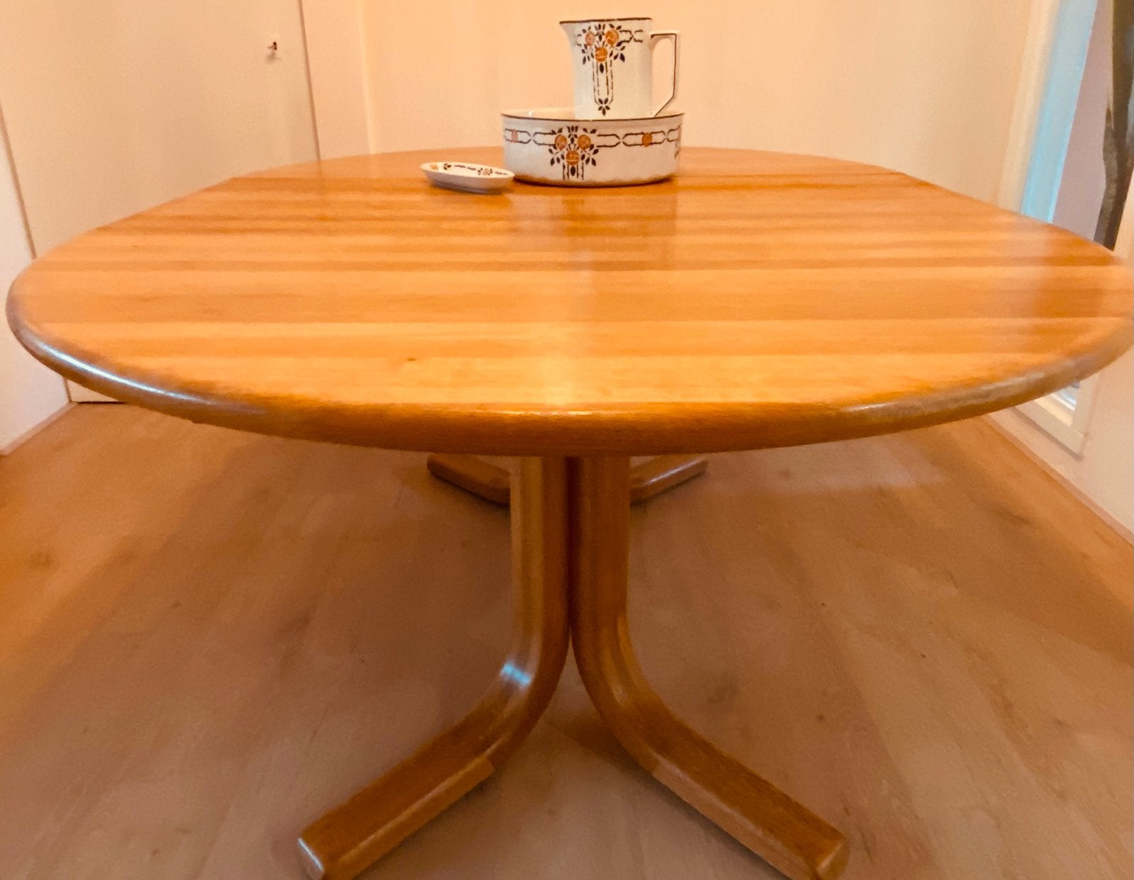 Prachtige originele Vintage jaren 70 uitschuiftafel, Ophalen, Gebruikt, Eikenhout, Vijf personen of meer