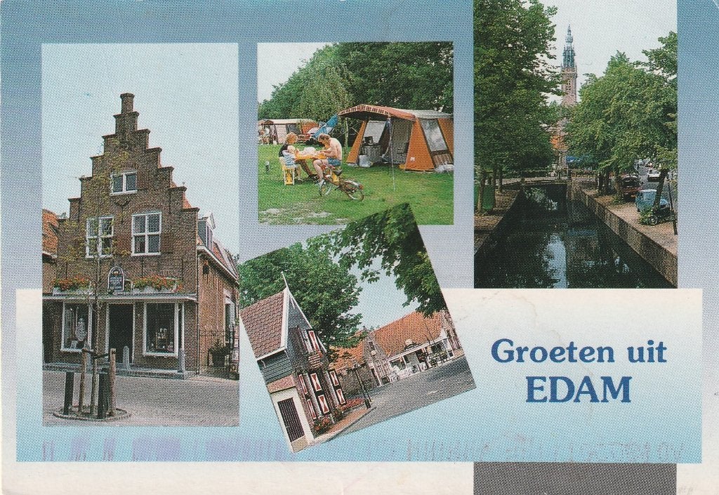 EDAM Gevel Camping Gracht Groeten, Verzamelen, Verzenden, 1980 tot heden, Gelopen, Noord-Holland