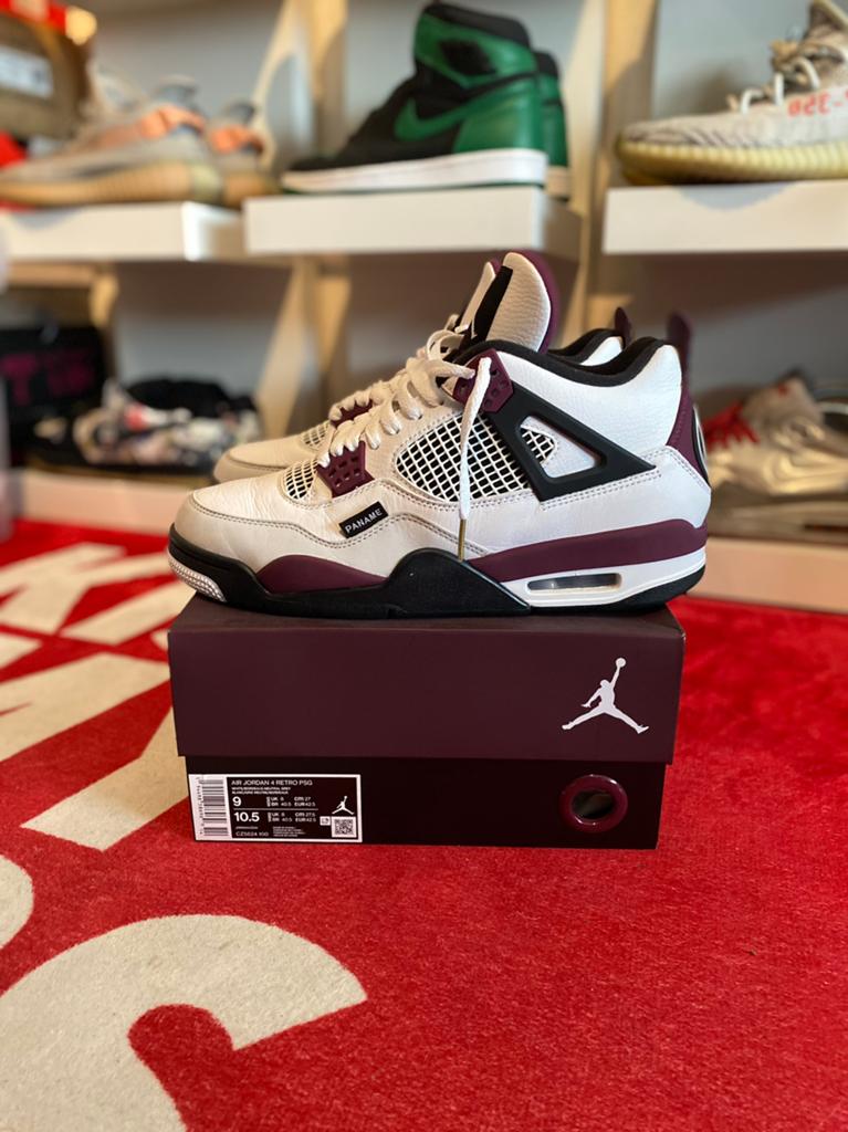 Nike Air Jordan 4 PSG Paris Saint Germain 42,5, Wit, Nieuw, Ophalen of Verzenden, Sneakers of Gympen