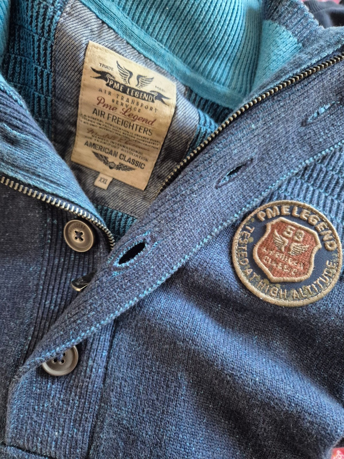 Pme Legend trui gebreide Schipperstrui Zipper Polo maat XXL, ., Trui of Vest, Zo goed als nieuw, PME Legend