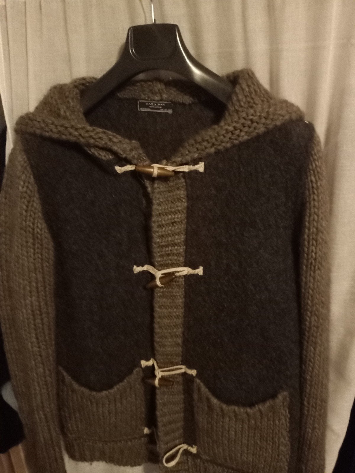 Trendy wollen vest met capuchon - Zara Man (S/M), Kleding | Heren, Bruin, Ophalen of Verzenden, Zara Man, Gedragen