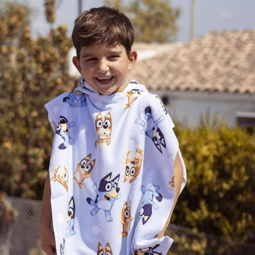 Bluey en Bingo Badponcho - Sneldrogende Badcape, Bluey, Jongen of Meisje, One size, Nieuw