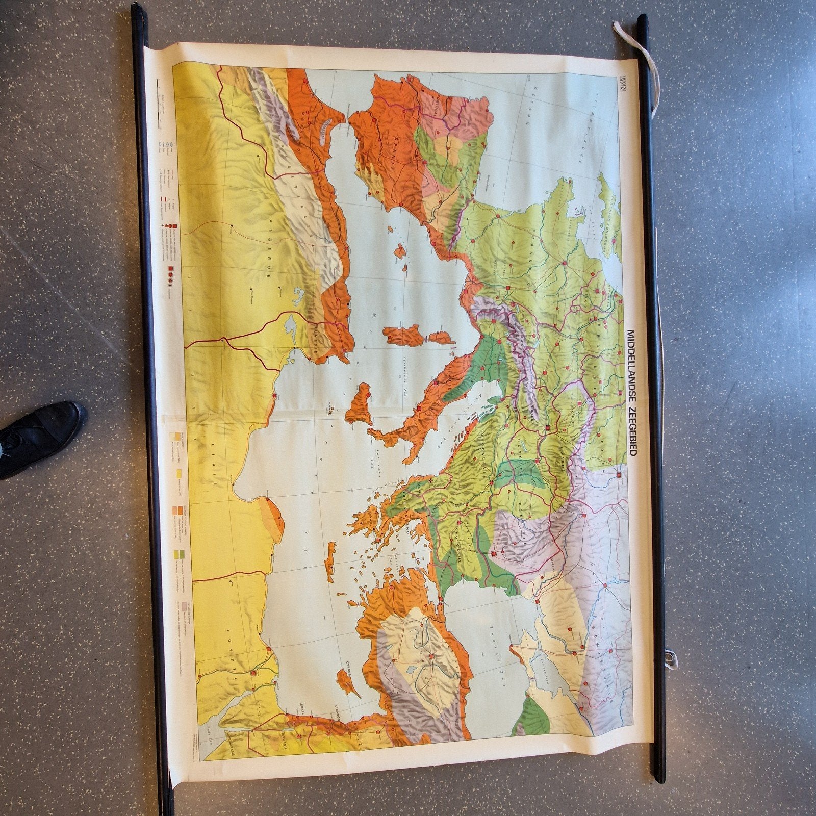 Grote wandkaart Middellandse Zeegebied, Europa Overig, Landkaart, 1800 tot 2000, Ophalen