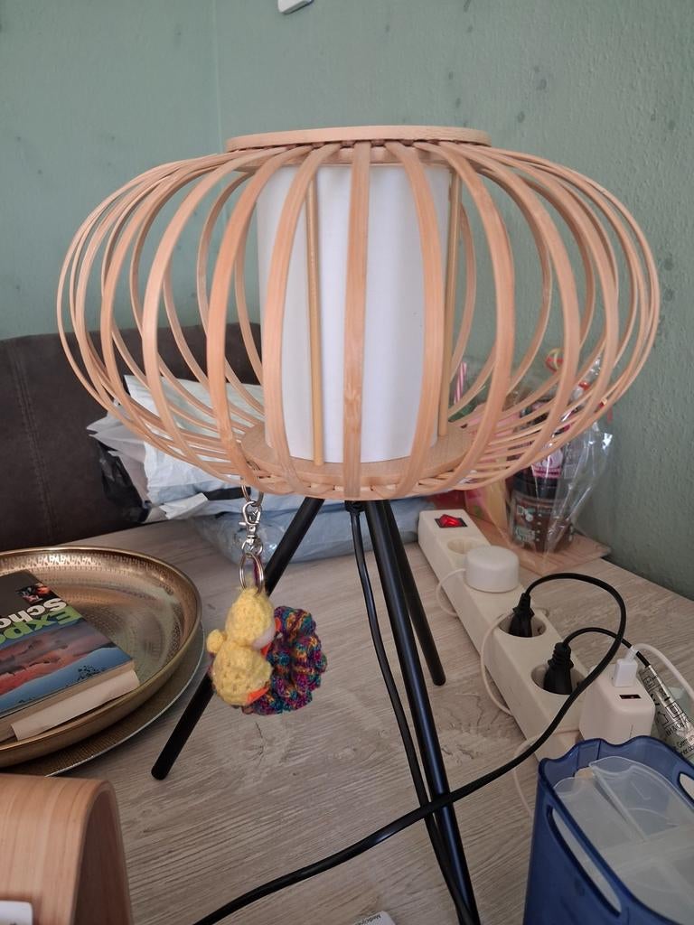 Stijlvolle Bamboe Vloerlamp - Modern Design, Modern, Scandinavisch, 100 tot 150 cm, Ophalen of Verzenden, Zo goed als nieuw