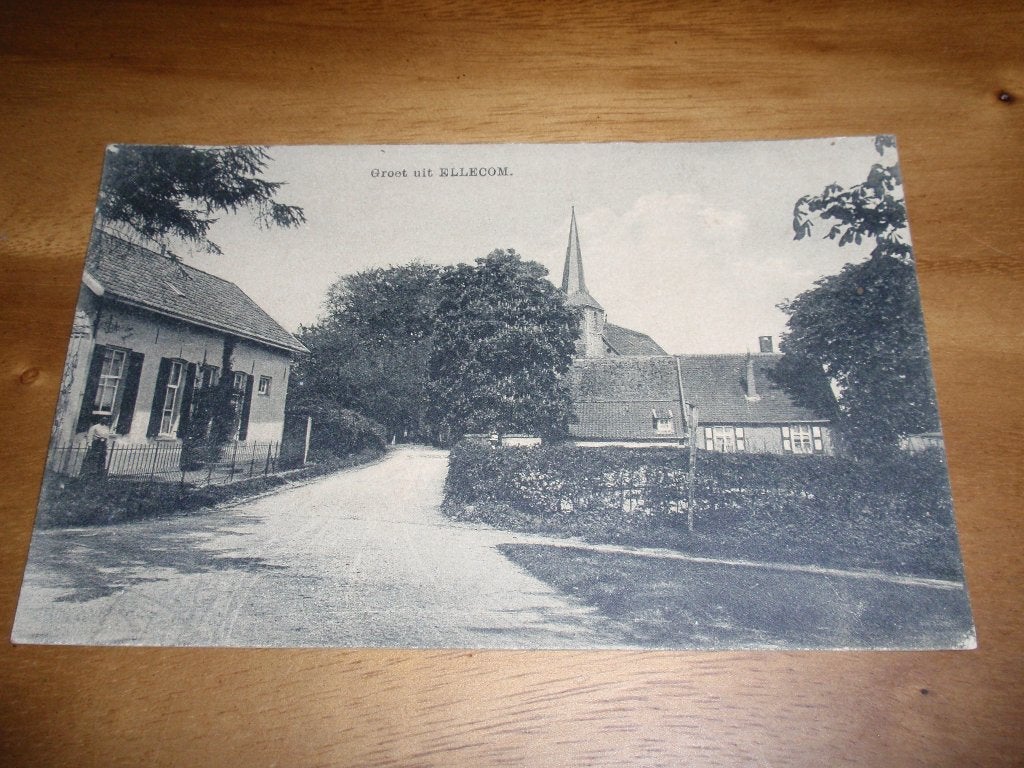 Ellecom met kerk en huizen, Verzamelen, Verzenden, Voor 1920, Gelopen, Gelderland
