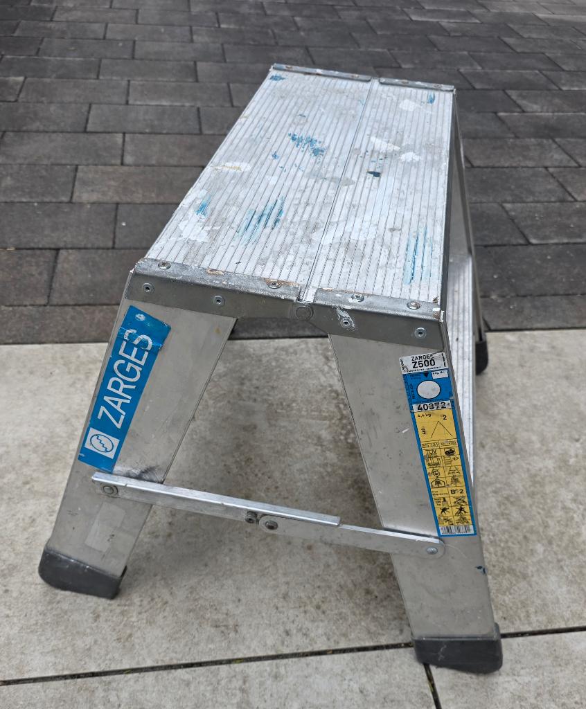 Zarges Z500 dubbele oplooptrap 2x2 treden, Ophalen, Gebruikt, Trap, Minder dan 2 meter