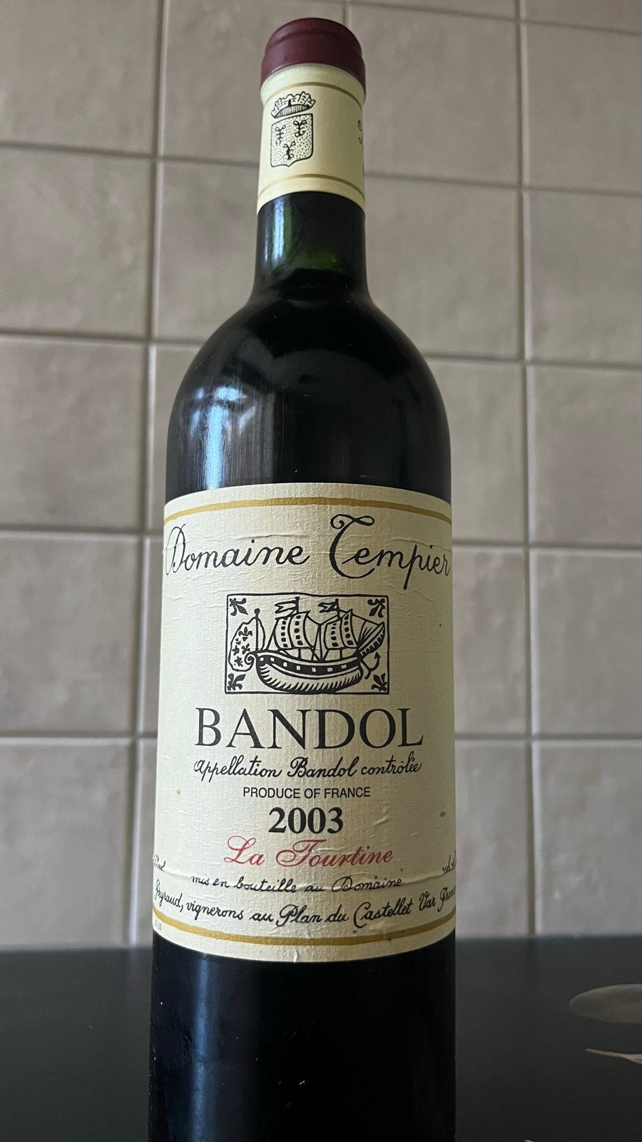 Domaine Tempier Bandol La Tourtine 2003, Ophalen, Zo goed als nieuw, Frankrijk, Rode wijn