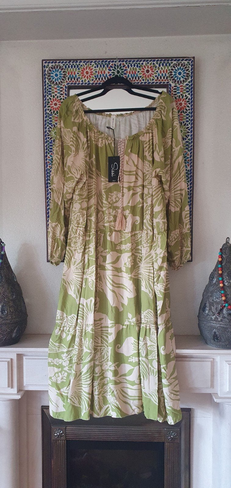New collection 100% viscose zomerjurk maat 46 nieuw, Ophalen of Verzenden, Nieuw, Maat 46/48 (XL) of groter, Onder de knie