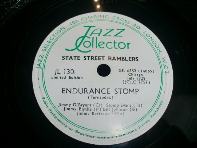 State Street Ramblers  Endurance Stomp 1928  10", 78 RPM  UK, Gebruikt, 10 inch, Ophalen of Verzenden, Voor 1940