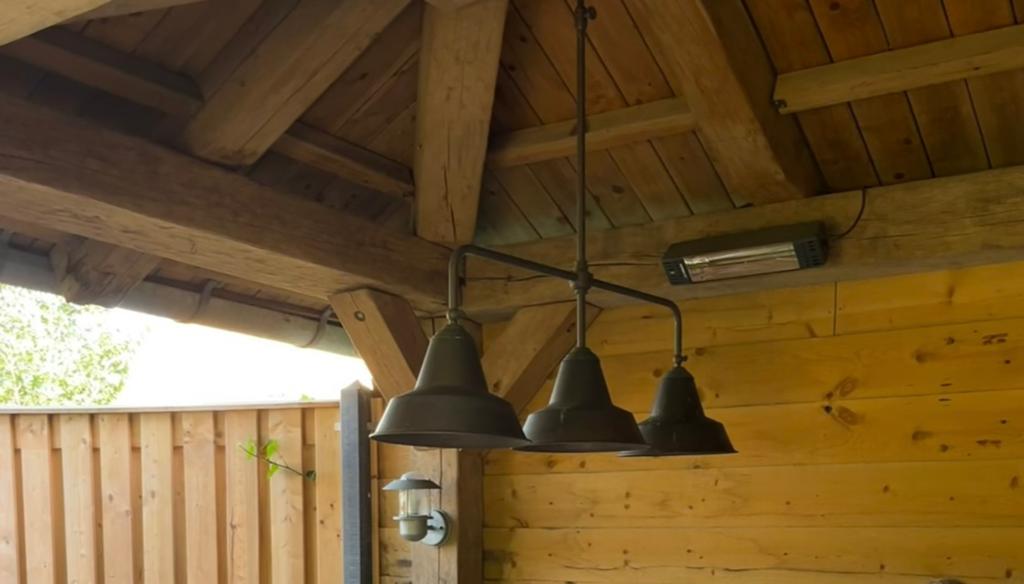 Industriële buiten hanglamp XL voor veranda / overkapping, Ophalen, Gebruikt