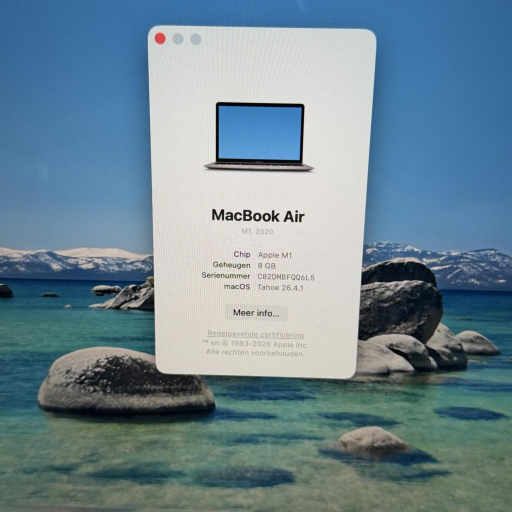 MacBook Air M1 512GB grijs /zeer net /91% batt /garantie, Apple, Zo goed als nieuw, Support@apple.com, Apple Park Way, Cupertino, California
