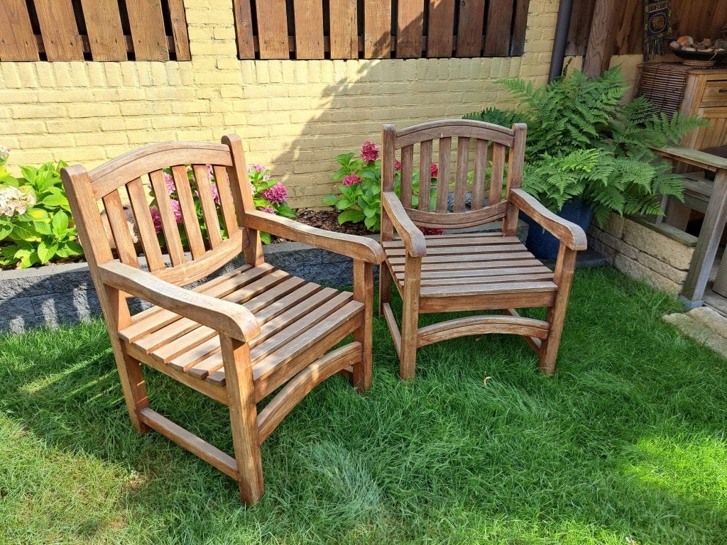 teak houten tuinstoelen, Tuin en Terras, Tuinstoelen, Ophalen, Gebruikt, Teakhout