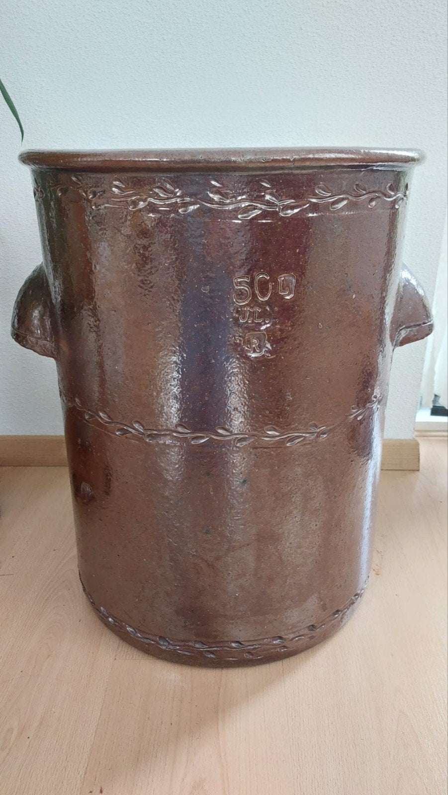 Antieke aardewerken pot 50CL - J.L. & R. merk, Antiek en Kunst, Ophalen