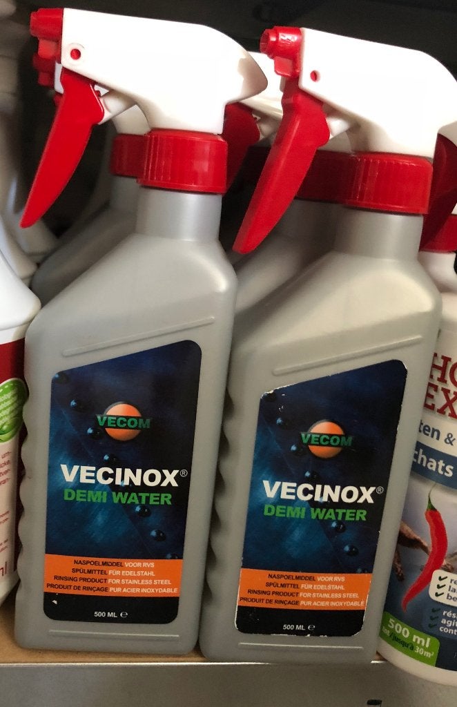 Nieuw 6 stuks Vecinox Demi Water naspoelmiddel RVS reiniger, Ophalen of Verzenden, Nieuw, Overige metalen