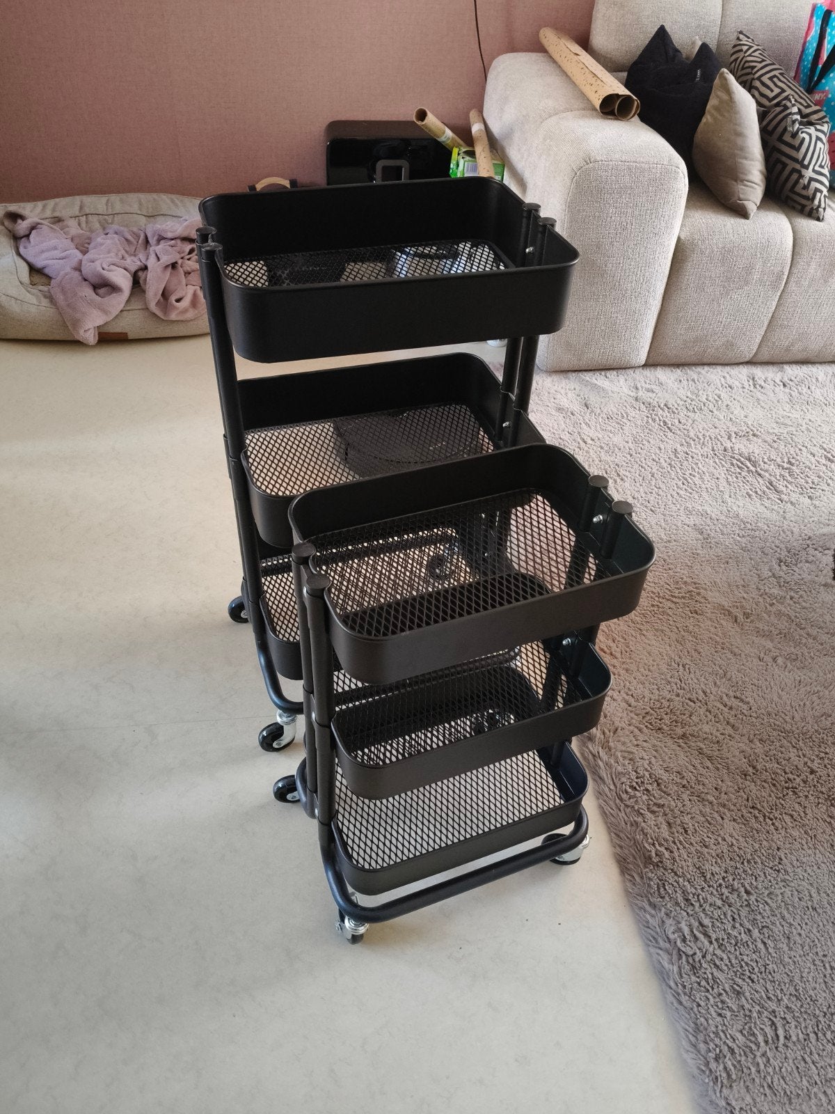 IKEA rolkarren zwart: RÅSKOG (groot) & RÅSHULT (klein), Ophalen, Zo goed als nieuw