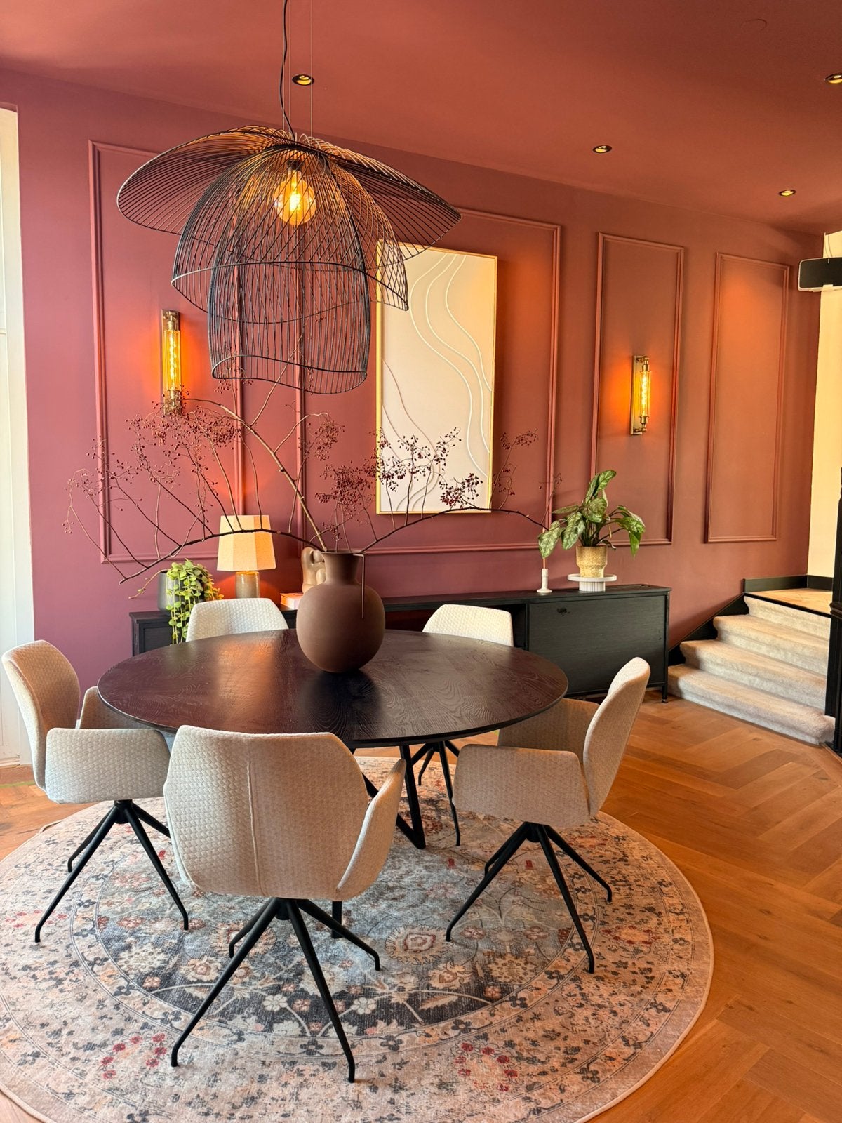 Table du Sud ronde eiken eettafel Ø160 cm, Huis en Inrichting, Tafels | Eettafels, Ophalen, Zo goed als nieuw, Rond
