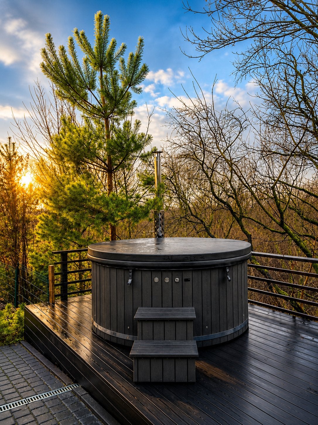 Luxe Hottub 180x200 WPC | Hydro+Lucht, Ophalen, Zo goed als nieuw