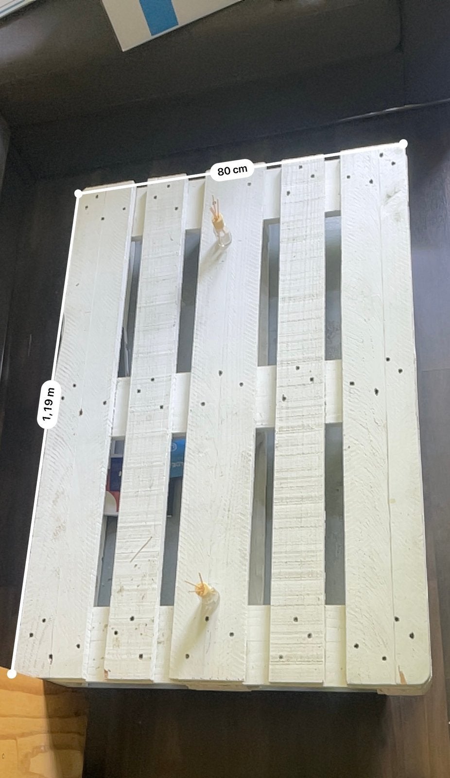 Pallet tafel op wielen, Ophalen, Gebruikt, 100 tot 150 cm, 50 tot 100 cm