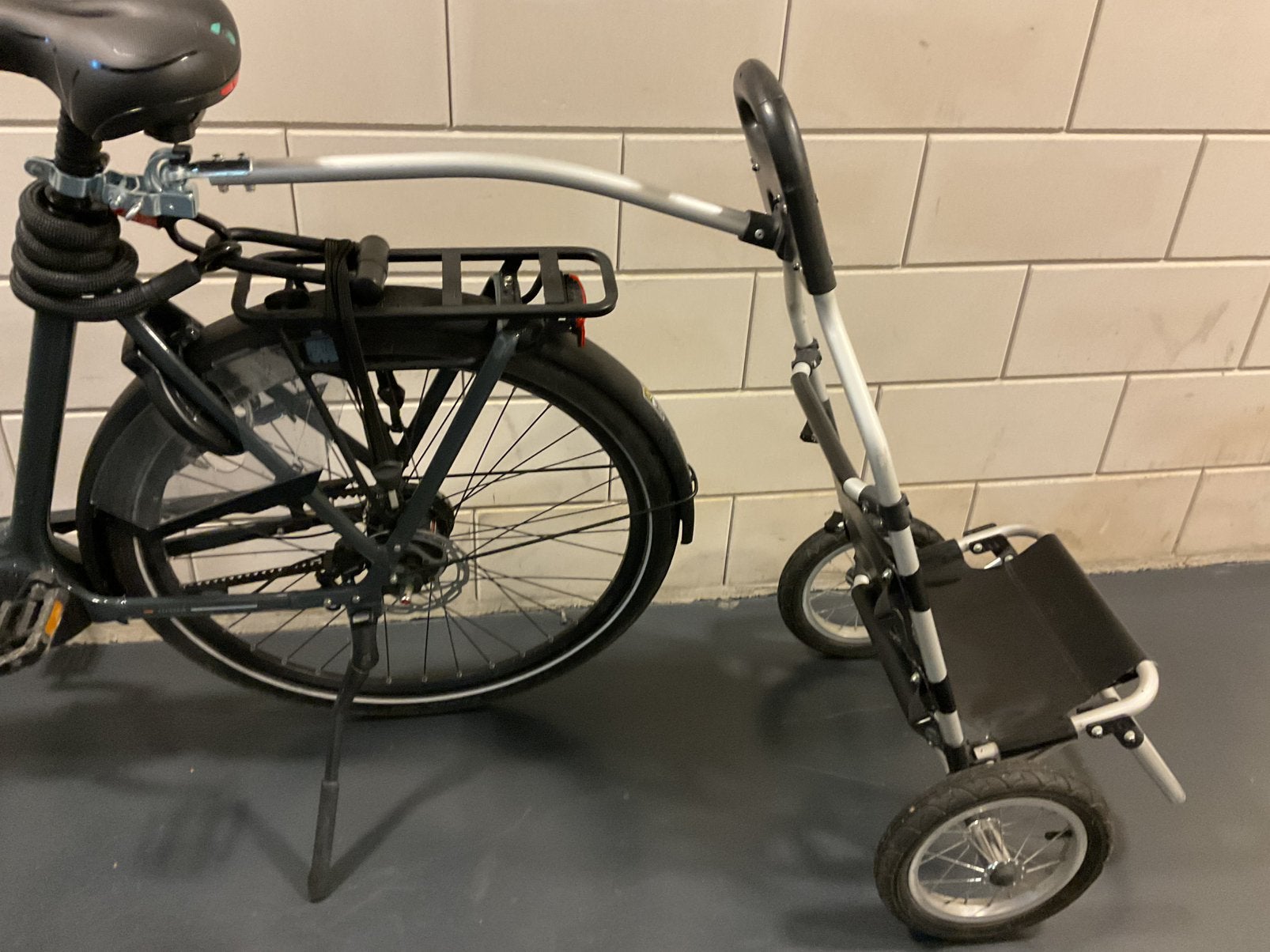 Boodschappen trolley voor achter een fiets, Fietsen en Brommers, Ophalen, Gebruikt