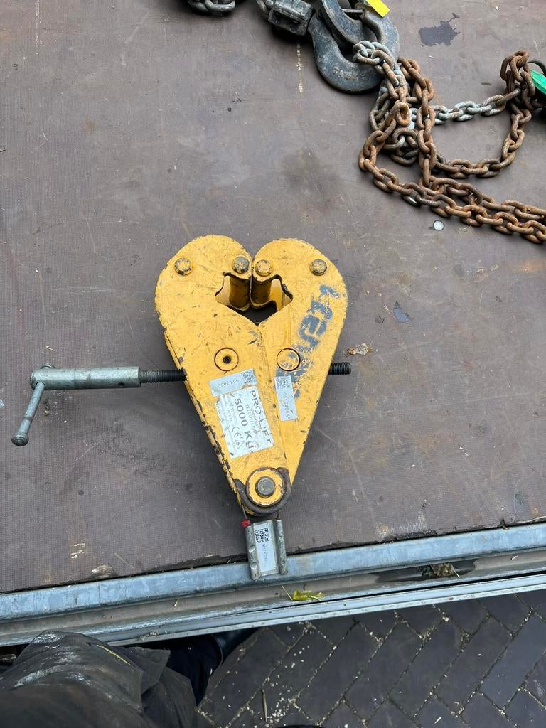 Balk klem 5tons voor ketting takel, .., Zo goed als nieuw, .., Handmatig