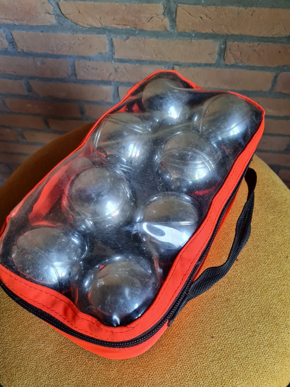 Petanque set in handige draagtas, Ophalen, Gebruikt