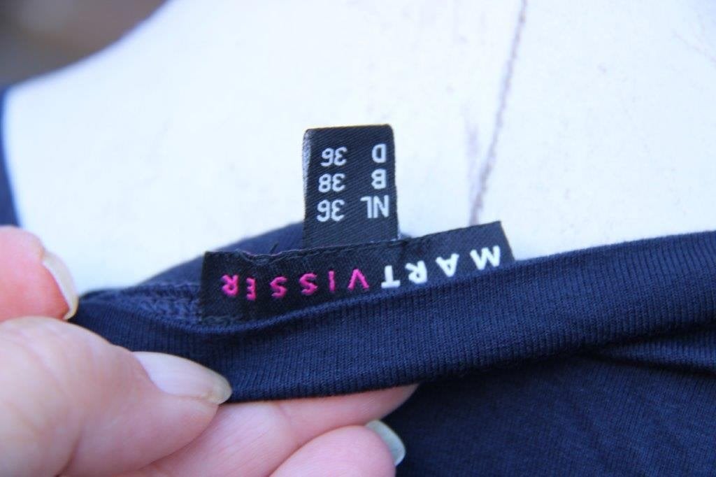 Overslagjurk donkerblauw/ kleur Mart Visser mt 36 Vaste prij, Ophalen of Verzenden, Zo goed als nieuw, Knielengte, Maat 36 (S)