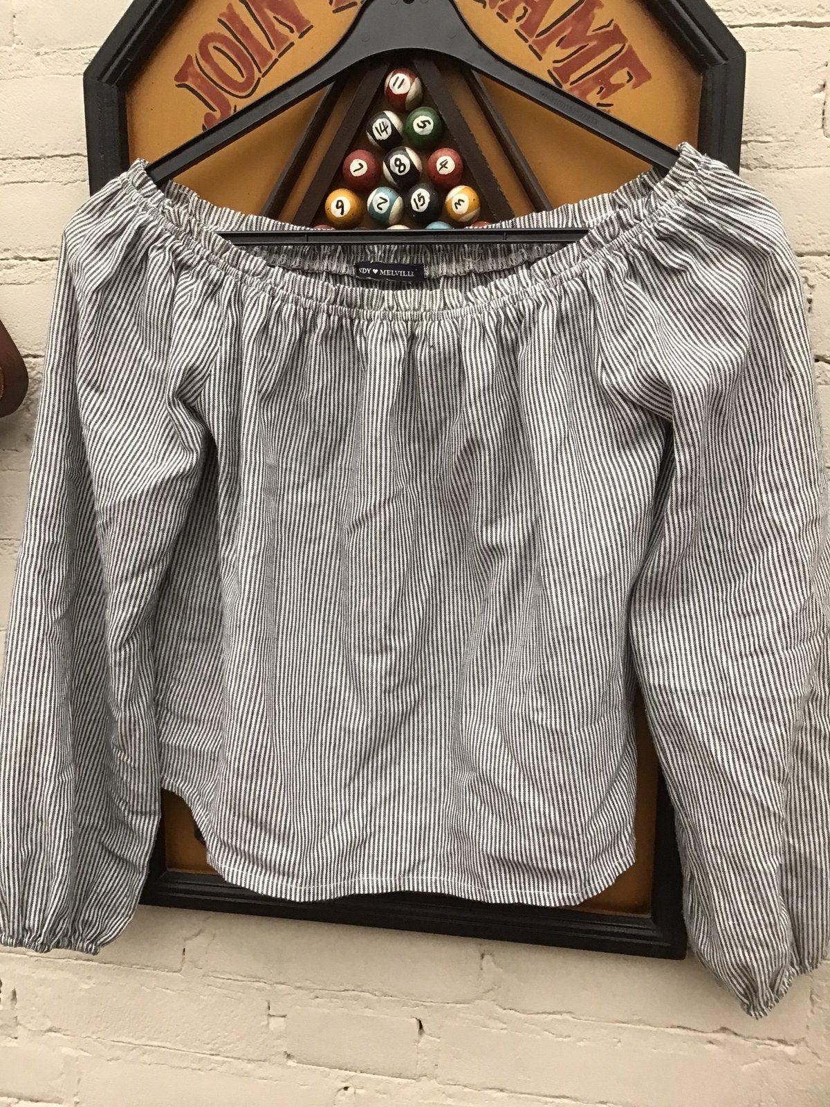 Blouse blauw/wit fijn streepje, Ophalen of Verzenden, Zo goed als nieuw, Blauw