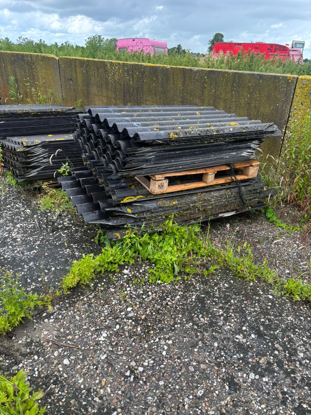 Vezelfcement golfplaten, Doe-het-zelf en Verbouw, Platen en Panelen, Ophalen, Gebruikt