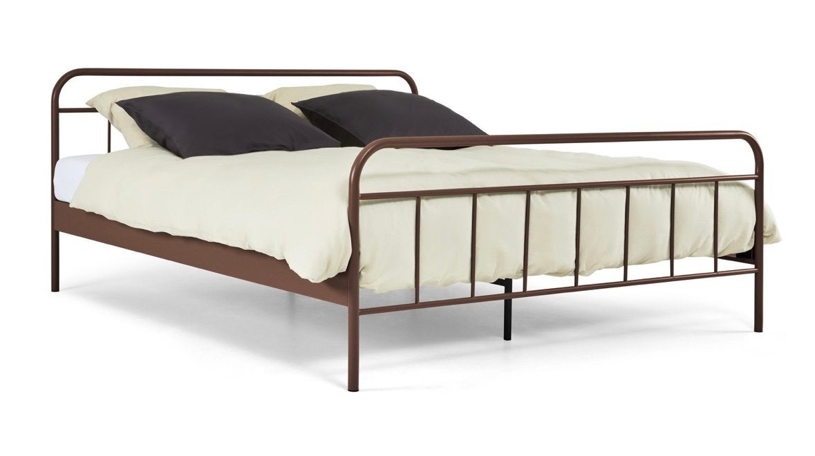 Beter Bed Bed Frame "Alex" (120x200 cm) + Slats – €50, Ophalen, Gebruikt, Bruin, Tweepersoons