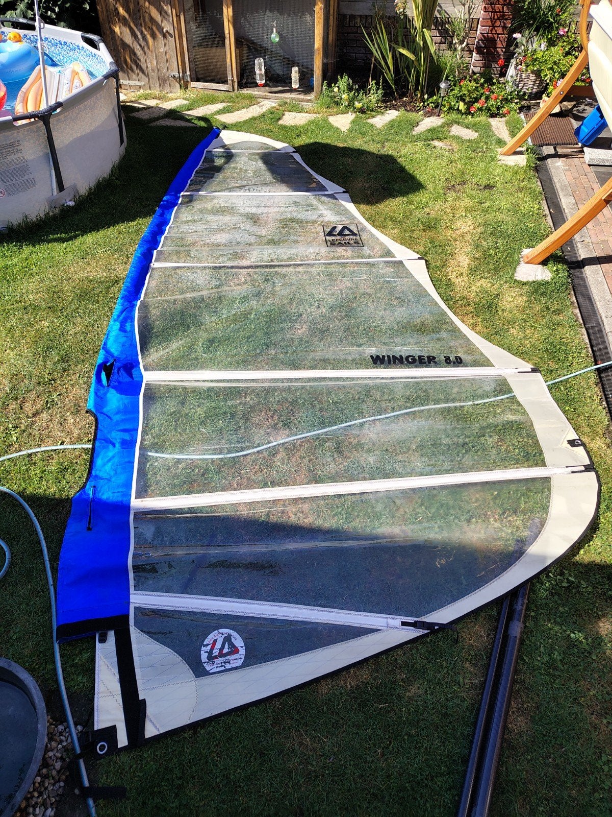 Lefebvre Winger 8.0m2 Zeil - Luff 550cm, Boom 225cm, Watersport en Boten, 8 m² of meer, Zeil, Ophalen, Overige merken