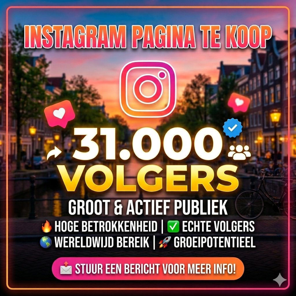 Instagram pagina te koop., Ophalen