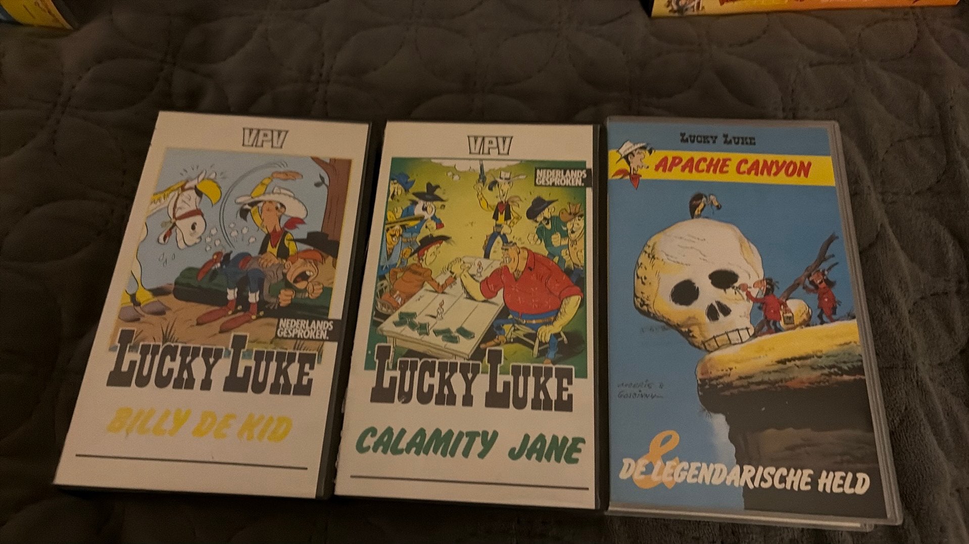 3 Lucky Luke videobanden: Calamity Jane & Billy de Kid, Gebruikt, Alle leeftijden, Kinderfilm, VHS
