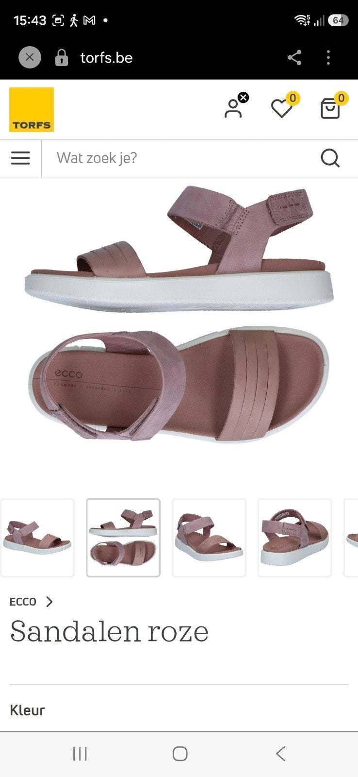 ecco flowt roze sandalen NIEUW maat 41 leer, Ecco, Nieuw, Roze, Sandalen of Muiltjes