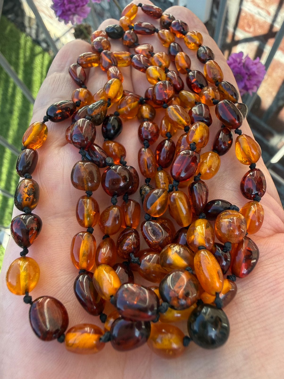 S251/ EXTRA Lange gekleurde Vintage AMBER kettingen, Gebruikt, Overige kleuren, Verzenden, X