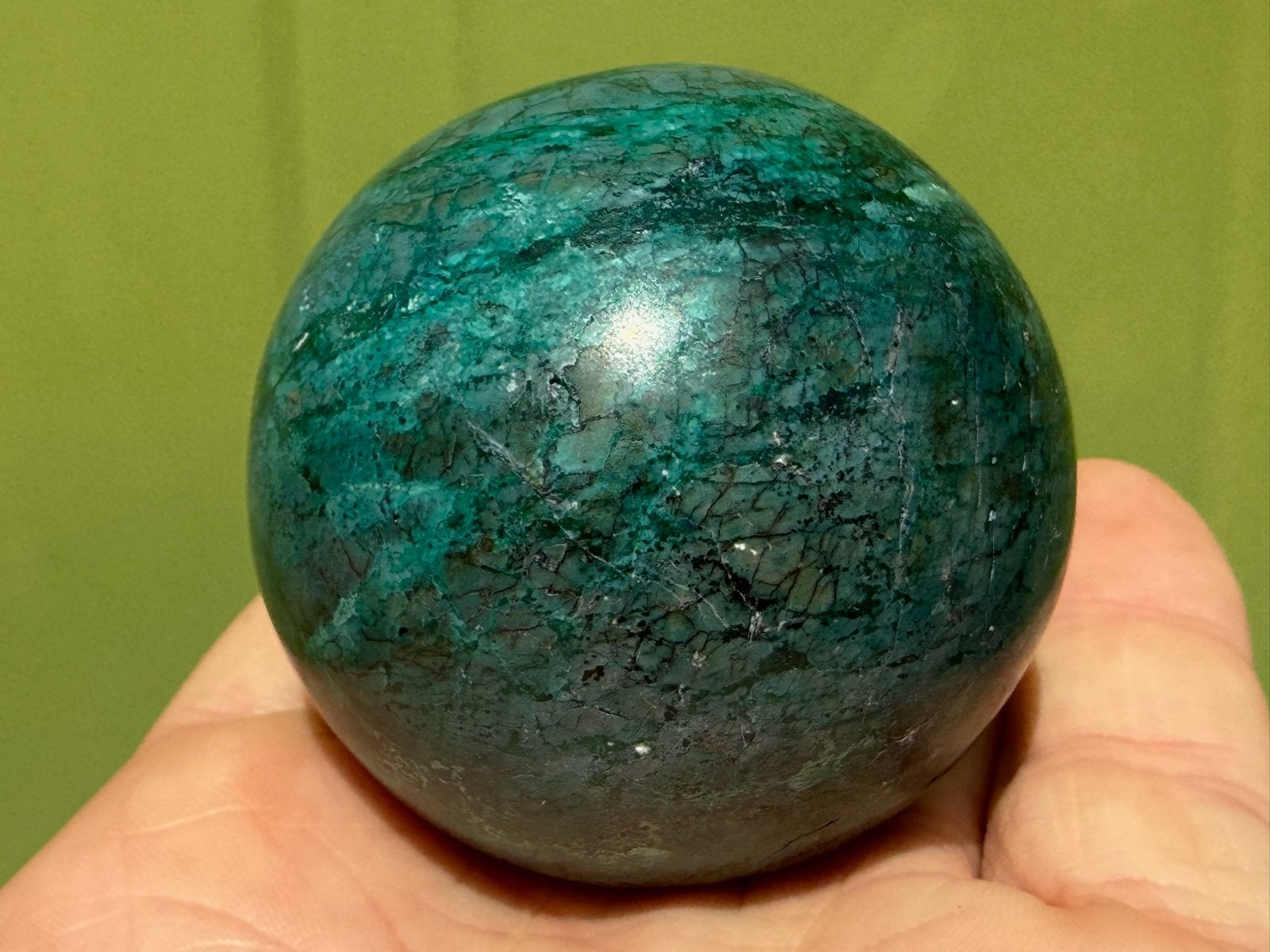 Malacolla - Chrysocolla met Malachiet  bol mineralen, Ophalen of Verzenden