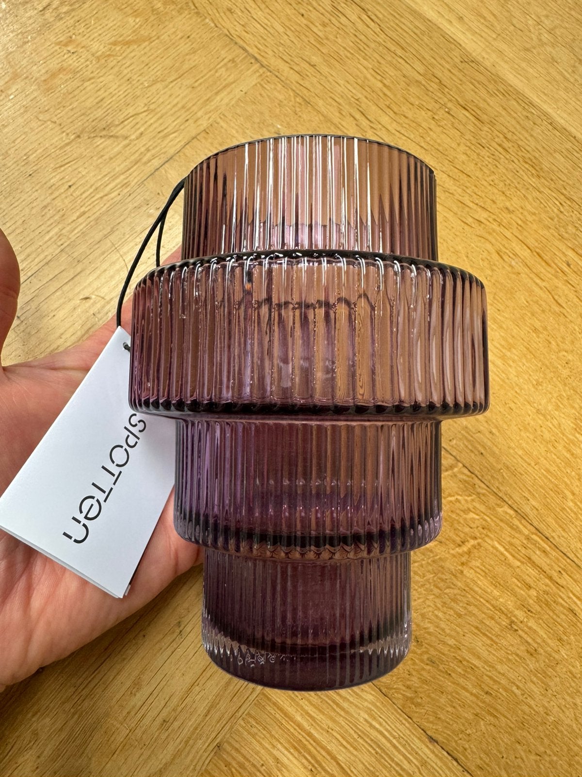 Nieuwe POLSPOTTEN Steps Candle Holder Dark Purple, Overige merken, Paars, Waxinelichthouder, Nieuw