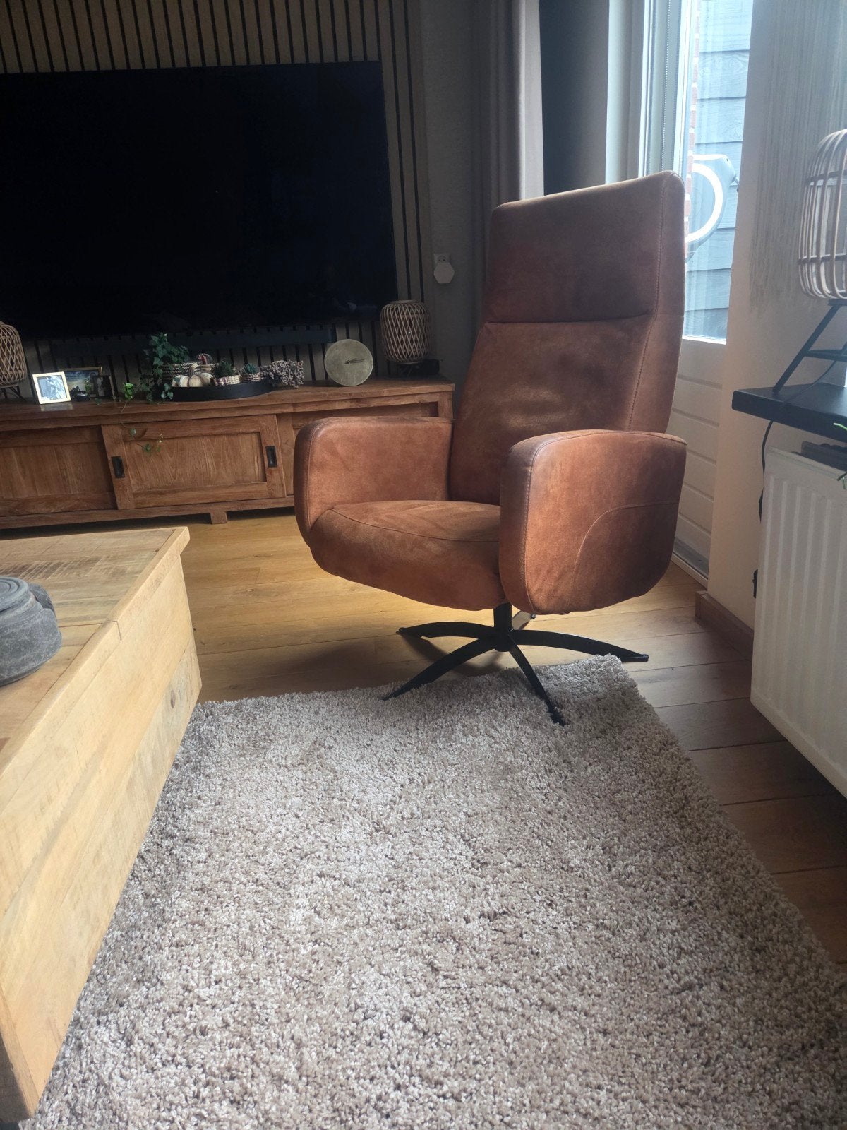 mooie draaifauteuil met verstelbare rugleuning., Huis en Inrichting, Ophalen, 75 tot 100 cm, 50 tot 75 cm