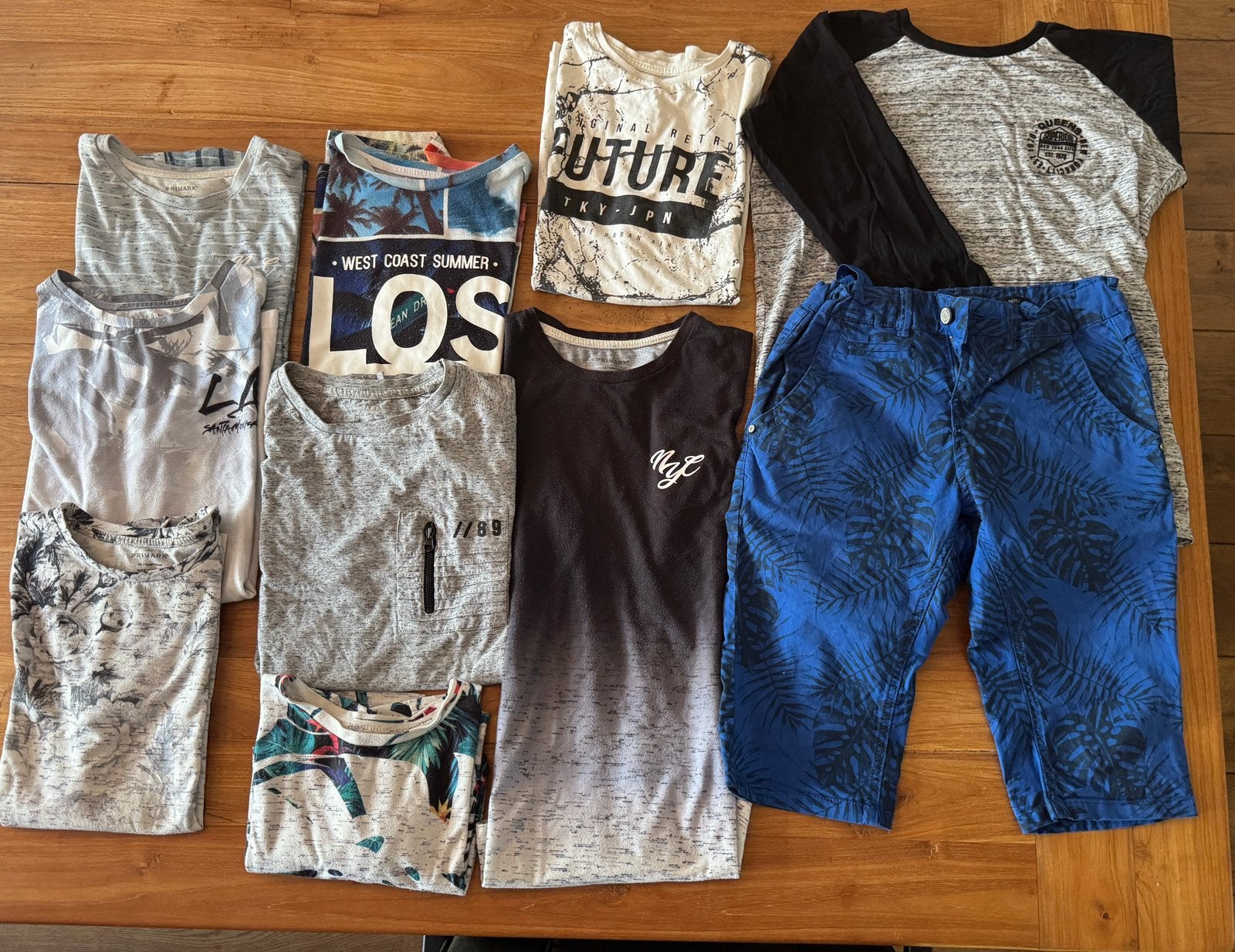 Primark Pakket zomer shirts jongen 12-13 158 - 10 stuks, Gebruikt, Ophalen of Verzenden, Shirt of Longsleeve, Bla
