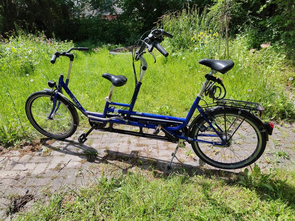 Co Pilot Ouder-kind tandem - Blauw, 7 versnellingen, Fietsen en Brommers, Fietsen | Tandems, Ophalen, Minder dan 10 versnellingen