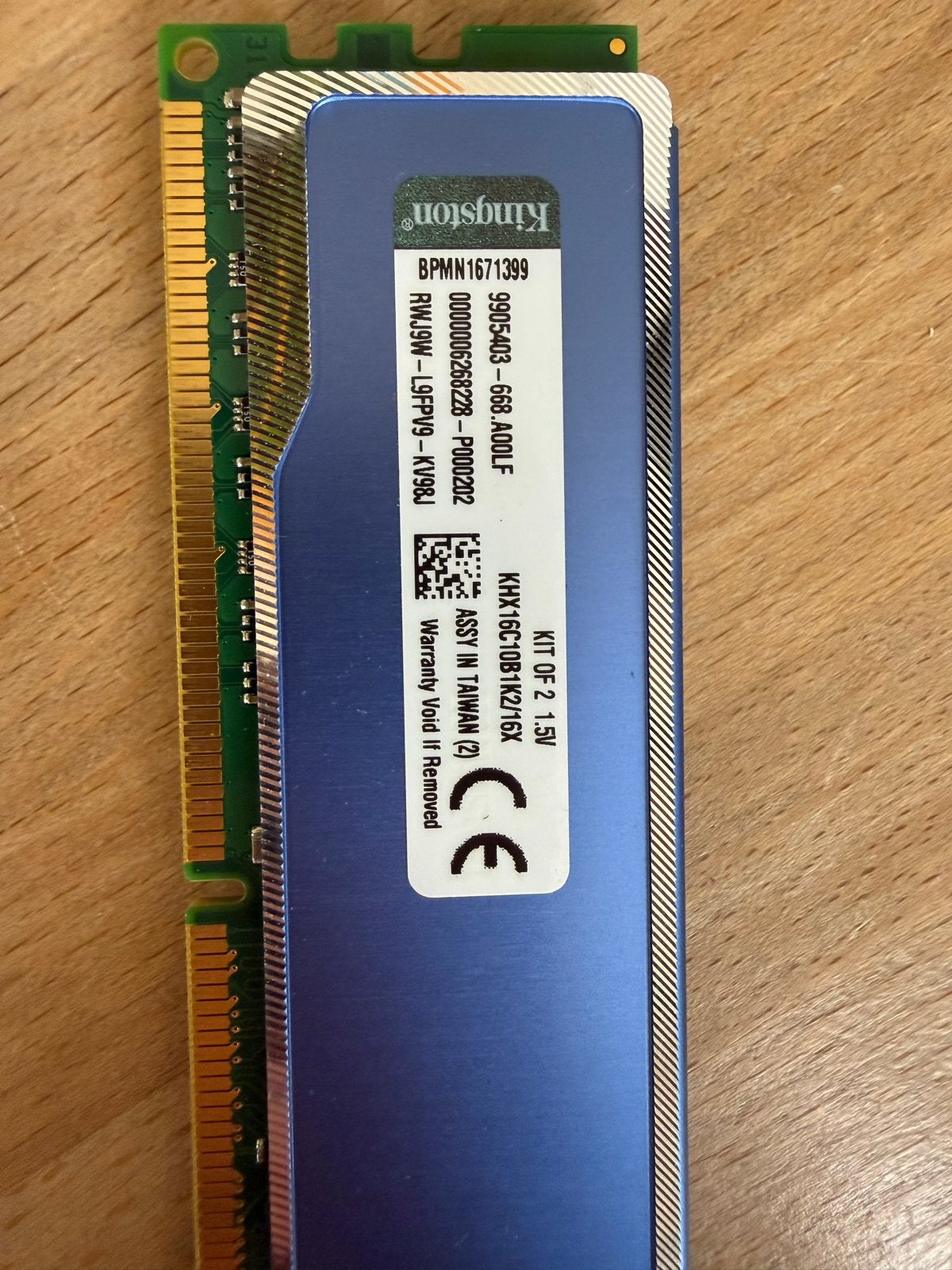 Kingston HyperX Blu DDR3 RAM 16GB (2x8GB) 1600MHz, Server, DDR3, Ophalen of Verzenden, Zo goed als nieuw