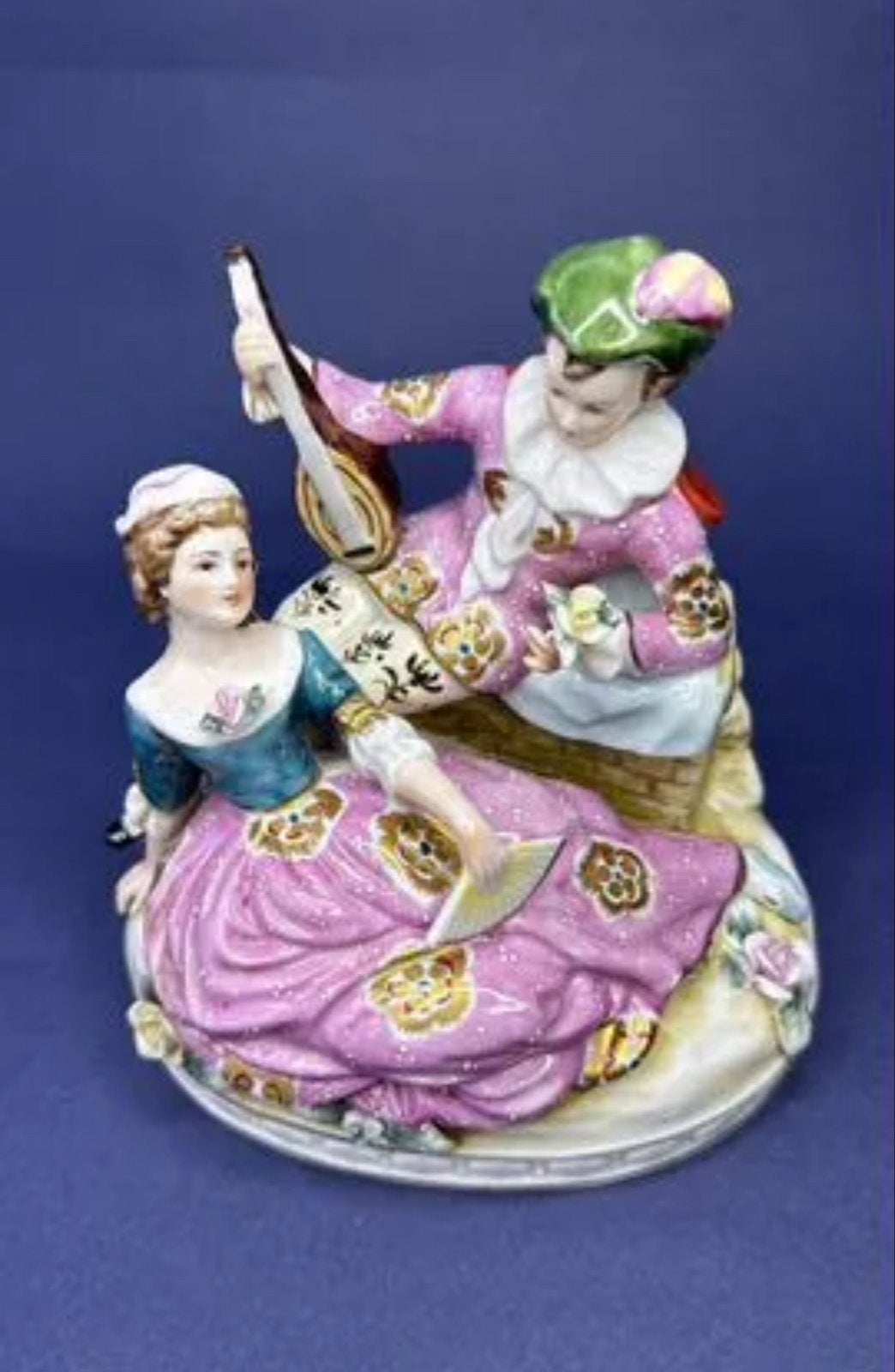 Antiek porseleinen beeldje, verliefd paar, Dresden, ca. 1900, Antiek en Kunst, Antiek | Porselein, Ophalen of Verzenden